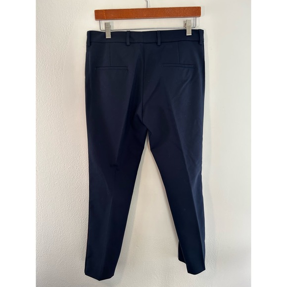 ZARA Woman Navy Trousers Red and White Side Stripe Size 6 - Picture 2 of 11